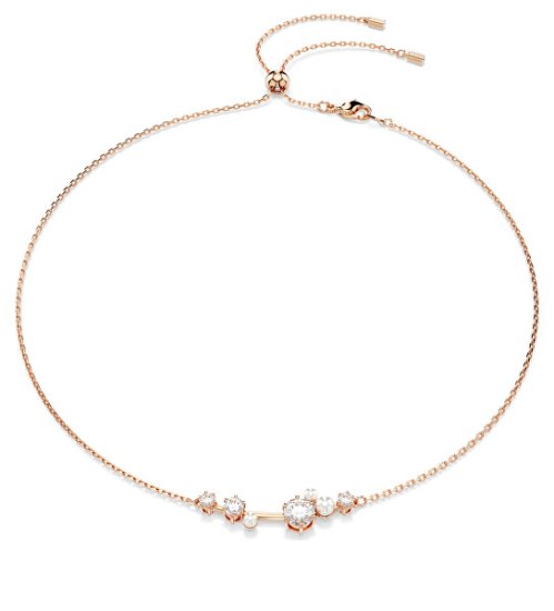 Swarovski Pozlačena ogrlica s kristalnimi biseri in cirkoni Constella 5729504
