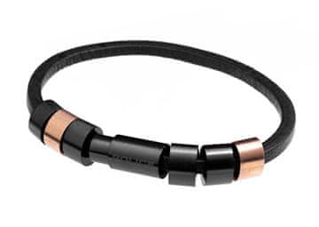 Police Moderna črna usnjena zapestnica PJ22653BLR319