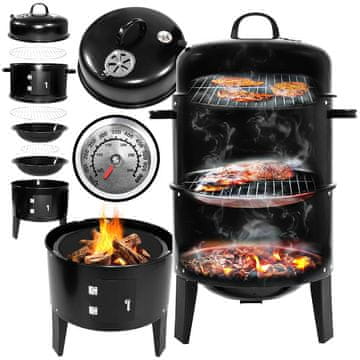 ProGarden Vrtni žar z dimnikom 40 x 78 cm črn KO-C83000280