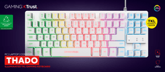 Trust GXT 833W Thado gaming tipkovnica, bela