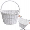 Korbi Košara iz žičnate košare za kolo na krmilu, prostorna, bela