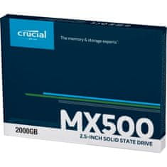 Crucial MX500 2TB SSD 2.5" SATA3 3D TLC, 7mm
