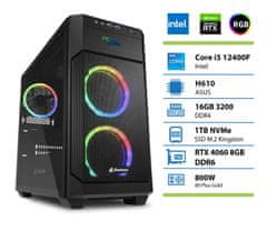 PCplus Storm namizni računalnik, i5-12400F, 16GB, SSD1TB, RTX4060, DOS (147409)