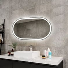 S6 Steklarstvo Šest LED ogledalo S612A , 100x60cm, ovalno, 3 barve LED, dimmer, antifog