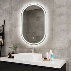 S6 Steklarstvo Šest LED ogledalo S612B , 60x100cm, ovalno LED kopalniško ogledalo