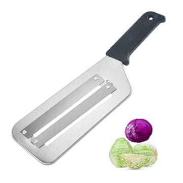 Netscroll Univerzalni dvojni rezalnik za zelje, rezalnik zelja in kuhinjski strgalo, inox nož z dvojnim rezilom, strgalo za zelje, solato, sadje, udoben ročaj, primerno za pomivalni stroj, Shredder