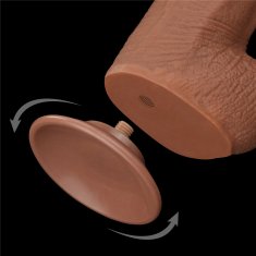 Lovetoy 13,5'' King Size Drsna prevleka Dual Layer Dong Brown