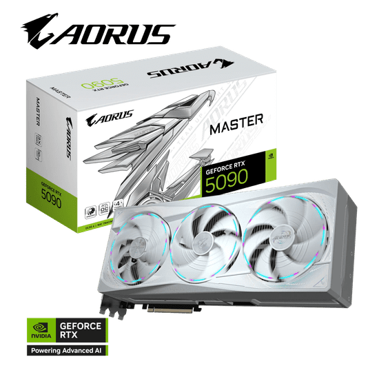 Gigabyte Grafična kartica AORUS GeForce RTX 5090 MASTER ICE 32G, 32GB GDDR7, PCI-E 5.0