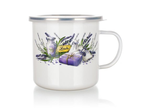 Banquet Emajliran vrč, premer 11cm 0,7l LAVENDER + plastični pokrov