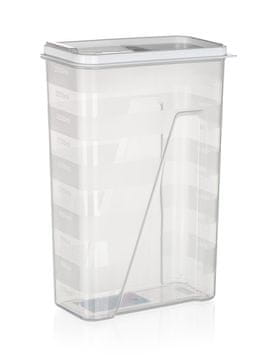 Banquet Posoda za hrano v razsutem stanju 2,5 l iz plastike, odpiralni pokrov BELI