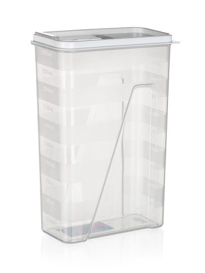 Banquet Posoda za hrano v razsutem stanju 2,5 l iz plastike, odpiralni pokrov BELI