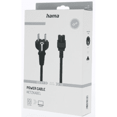 Hama Omrežni kabel, vtič z ozemljitvenim kontaktom - 3-pinska vtičnica (deteljica), 1,5 m, bl