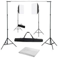Vidaxl Komplet za fotografski studio s softbox svetilkami in ozadjem