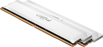 Crucial Pro Overclocking pomnilnik (RAM), 32 GB (2x 16 GB kit), DDR5, CL38, 6400 MHz, UDIMM, bel (CP2K16G64C38U5W)