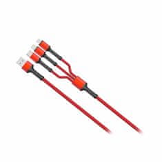Moye Connect 3 IN 1 USB kabel dolžine 1 meter rdeče barve
