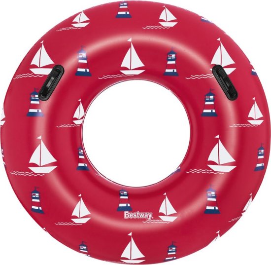 Bestway Napihljiv obroč z ročaji 119cm rdeč