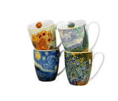 ZAKLADNICA DOBRIH I.  Komplet 4 lončkov z žličkama iz porcelana z dekorjem Van Gogh