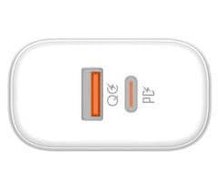 ColorWay 1x USB in 1x USB-C/ omrežni polnilnik/ 45W/ 100V-240V/ bela