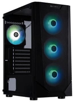 BitFenix ohišje C60 Negro / ATX / 4x 120mm ARGB ventilator + krmilnik / 2xUSB 2.0 / USB 3.0 / kaljeno steklo / črno