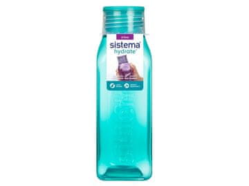 Sistema Hydrate Square 475 ml kvadratna steklenička z vijačnim pokrovčkom, meta