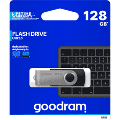 GoodRam USB KLJUČ 128GB 2.0 za shranjevanje podatkov črno srebrn