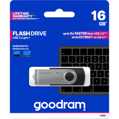 GoodRam USB KLJUČ 16GB USB 3.2 za shranjevanje podatkov črno srebrn