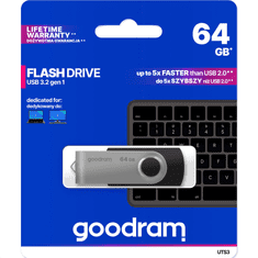GoodRam USB KLJUČ 64GB USB 3.2 za shranjevanje podatkov črno srebrn