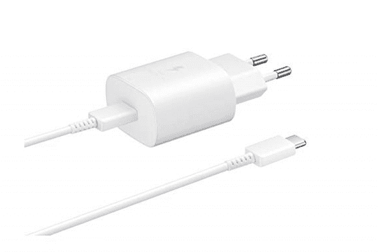 Samsung HIŠNI POLNILEC EP-TA800XWE Super Fast Charge (Type C) in podatkovni kabel EP-DW767JWE 1,8m (Type C - Type C) - bel (bulk)
