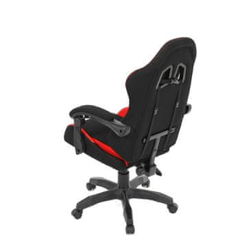 Autronic Igralni stol Gaming chair, permanent contact mechanism with position lock, black and red fabric, plastic cross (KA-R209 RED)