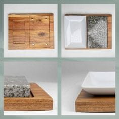 Kela Kela KL-16629 vroč kamen XL Country akacijev les temno siva 29,0x23,0x4,5cm