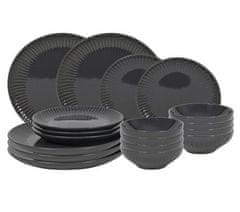 Ostatní Komplet krožnikov za večerjo HT-24327583 18 kosov sijajno siva