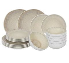 Ostatní Komplet krožnikov za večerjo HT-24327362 18 kosov Beli pesek