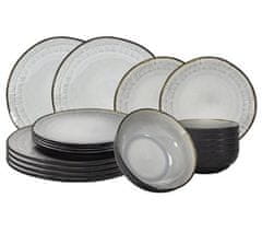 Ostatní Komplet krožnikov za večerjo HT-24327298 18 pcs Blackbird black/grey