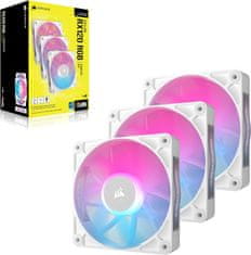 Corsair RX iCue Link RX120 RGB ventilator, 120mm, Triple Fan Kit, bel