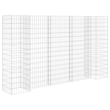 Vidaxl Korito za rastline gabion H-oblike jeklo 260x40x150 cm