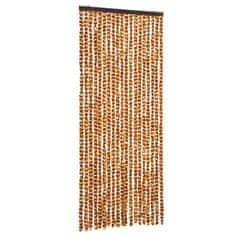 Vidaxl Zavesa proti mrčesu oker in bela 56x185 cm šenilja