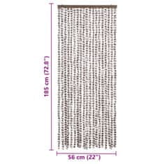Vidaxl Zavesa proti mrčesu taupe in bela 56x185 cm šenilja