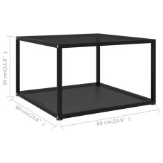 Vidaxl Klubska mizica črna 60x60x35 cm kaljeno steklo