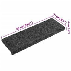 Vidaxl Preproge za stopnice 15 kosov 65x21x4 cm sive