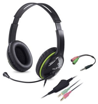 Genius slušalke HS-400A, 2x 3,5 vtič, redukcija na en vtič