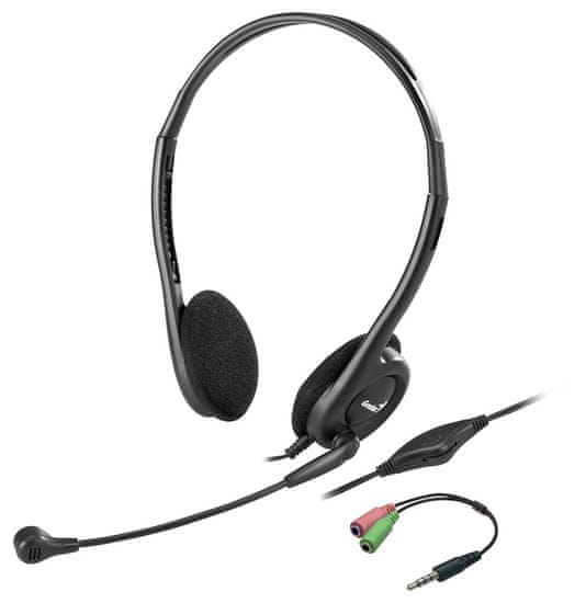 Genius slušalke HS-200C, 2x 3,5 jack, redukcija na enojni jack