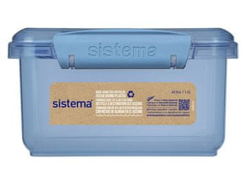 Sistema Škatla za prigrizke z jedilnim priborom Ocean Bound Lunch Plus 1,2 l, modra