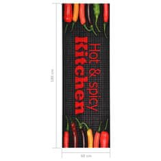 Vidaxl Kuhinjska talna preproga pralna Hot&Spicy 60x180 cm