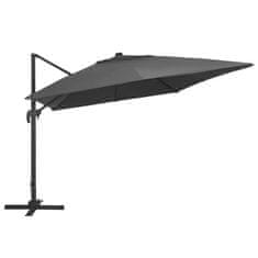 Vidaxl Stranski senčnik LED in aluminijast drog 400x300 cm antraciten