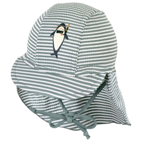 Sterntaler Vodna kapa z UV50+ zaščito vratu UV50+ zelena morski pes fant 51 cm 18-24 m