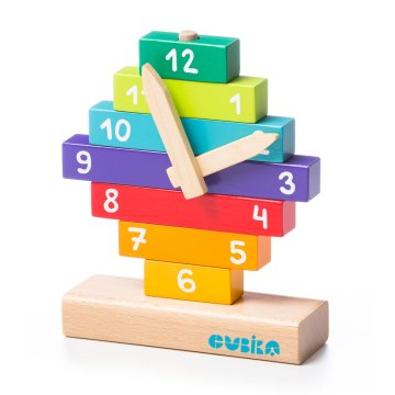 CUBIKA Lesena mavrična ura
