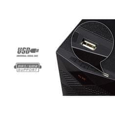 Fenda Fenda F&amp;D A180X 2.1, bluetooth, radio, USB, SD kartica, daljinski upravljalnik - črna