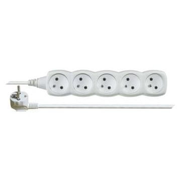Emos Podaljšek P0510 10m / 5 sockets / white / PVC / 1 mm2