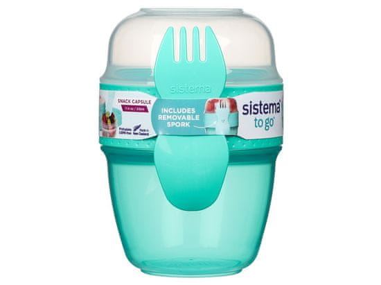 Sistema Sistema TO GO kapsula za prigrizek Posoda za prigrizek + vilice/žlica, 515 ml, zelena