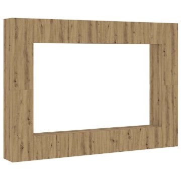 Vidaxl 8 kosov stenske TV omarice Artisan Oak Engineered Wood